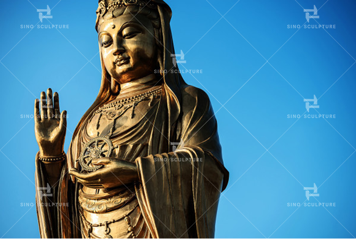 large grand bronze casting Guanyin statue