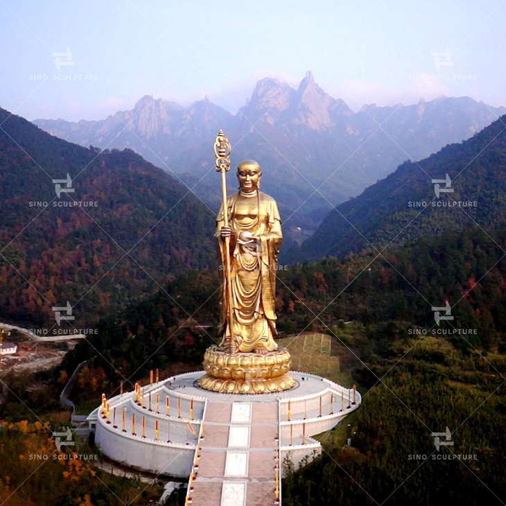 Anhui Jiu Hua Shan large bronze Buddha statue