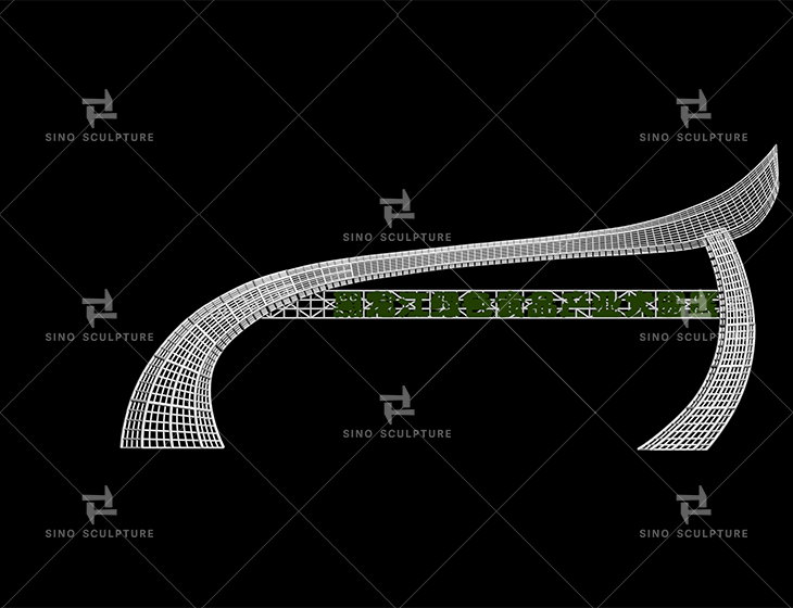 The 3D designing of the Brushed stainless steel sculpture gate