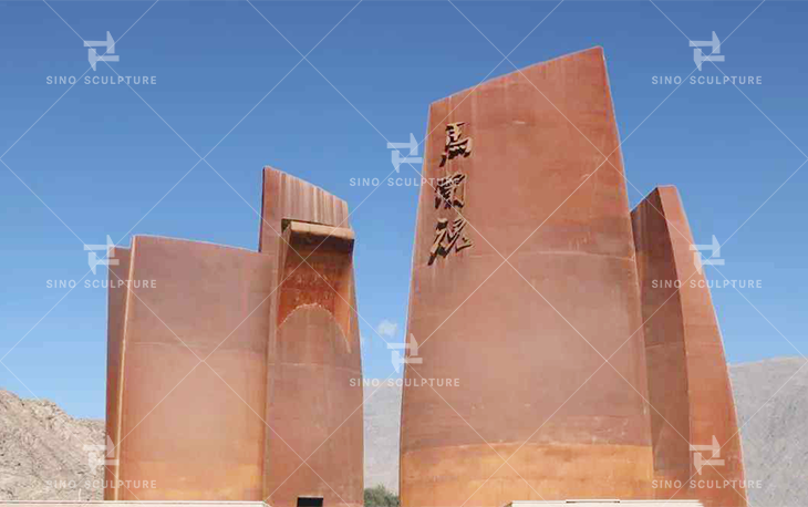 Rust corten steel Public sculpture for Museum in Xinjiang, China