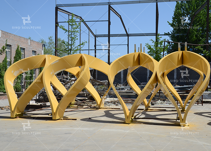 primer coated on the steel artwork sections during production in foundry