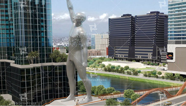 Rendering of the 55meters high stainless steel statue
