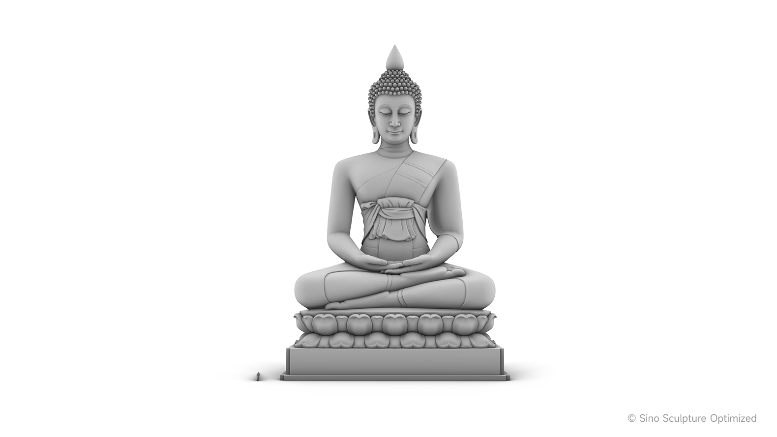 The 3D design of the large bronze Buddha statue