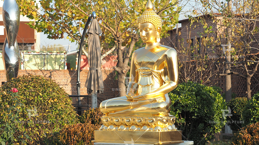 Gilded Bronze Sakyamuni Buddha Statue, Golden bronze buddha sculptures 
