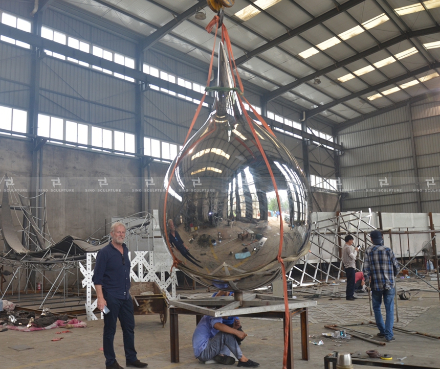 High level mirror stainless steel sculptures factory Beijing