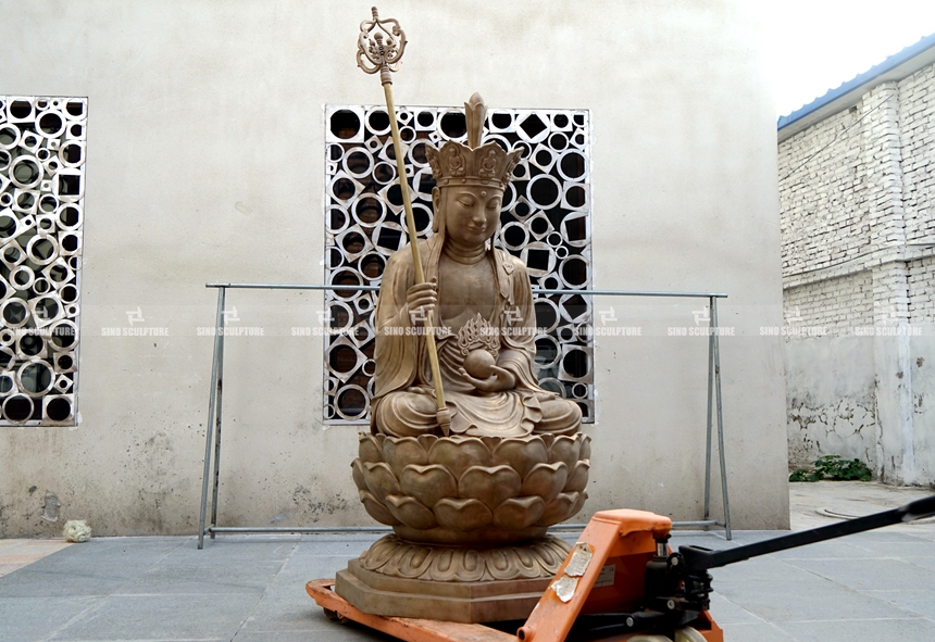 Gold-Leaf-Bronze-Sitting-Ksitigarbha-Bodhisattva-Statue-Casting-In-Bronze Gold-Leaf-Bronze-Sitting-Ksitigarbha-Bodhisattva-Statue-Casting-In-Bronze