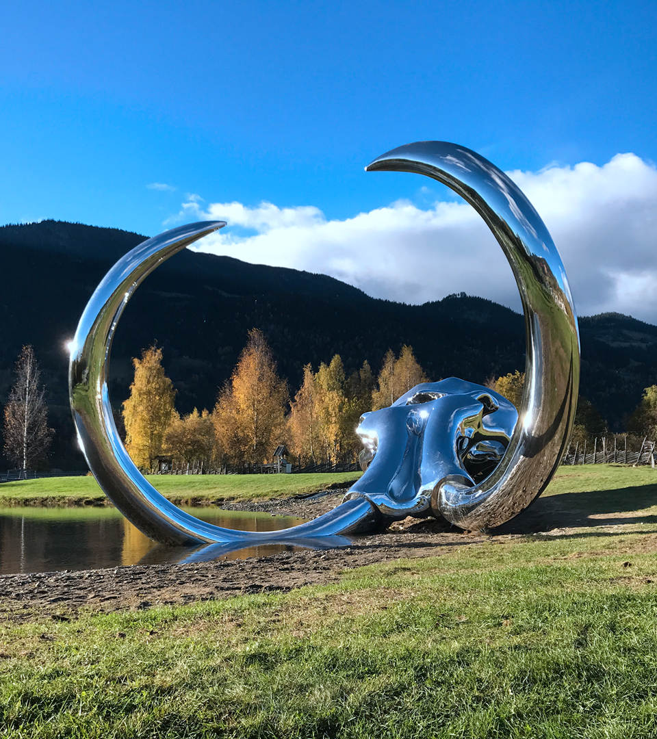 Mammoth Skull monument sculptures, stainless steel 