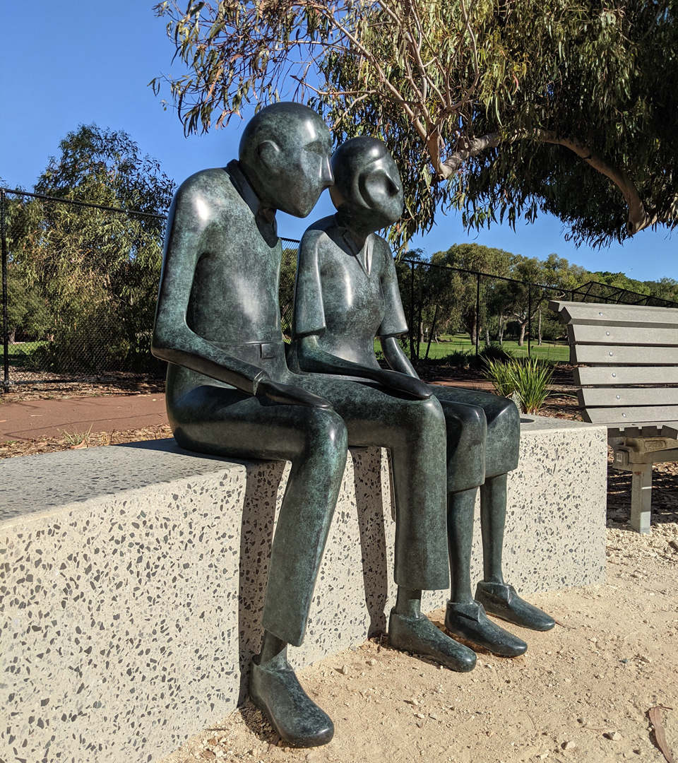 Custom bronze sculpture together Lake Claremont, Australia