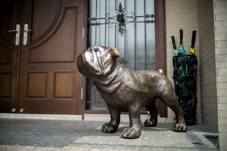 bronze animal sculpture pug dog