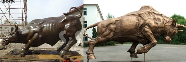 Bronze bull sculpture