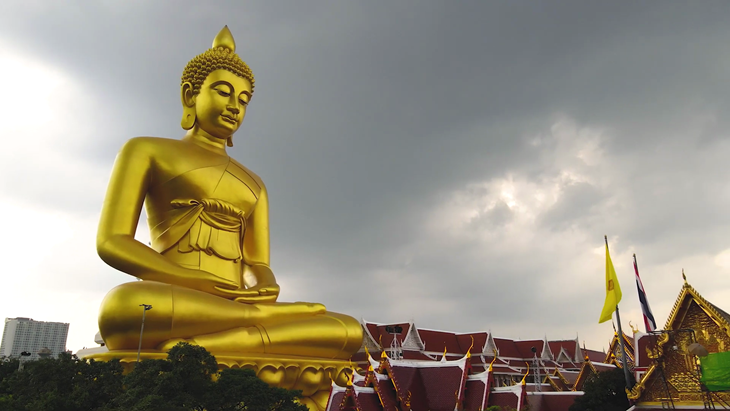 71 meters high Cooper Bronze Buddha Statue for Wat Paknam Temple in Bangkok, Thailand 