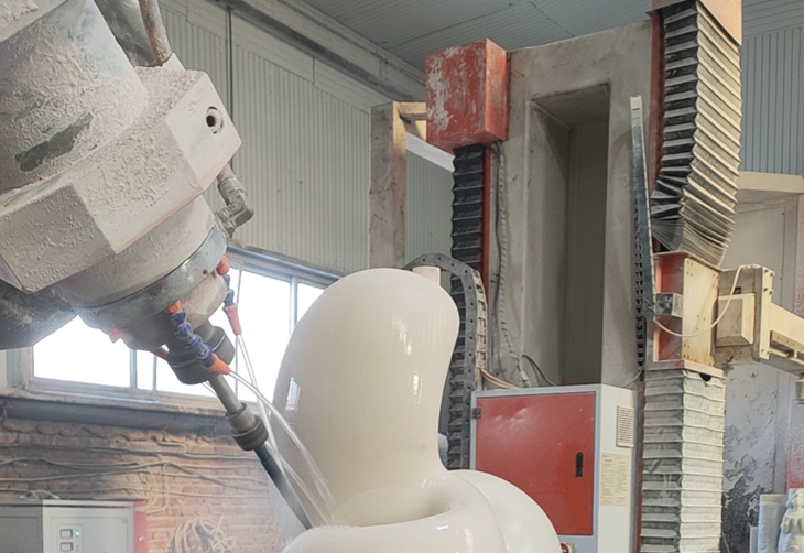 Engraving Marble Sculpture Process with CNC Robotic 7-Axis Engravers