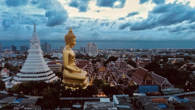 71m high Buddha Statue in Wat Paknam Bangkok, Thailand