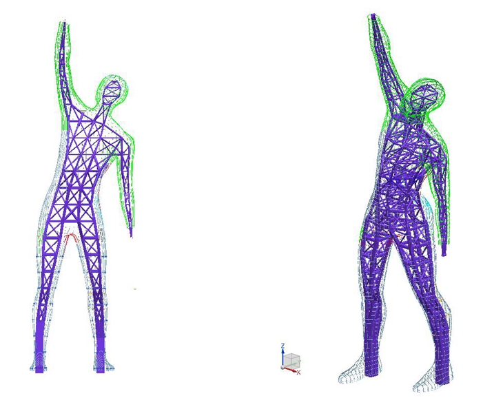 Internal Steel Structure design for the Victor statue 