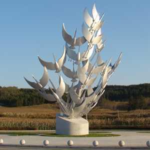 Stainless Steel Crane sculpture