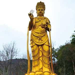 Golden Painted Bronze Avalokitesvara Buddha Statue