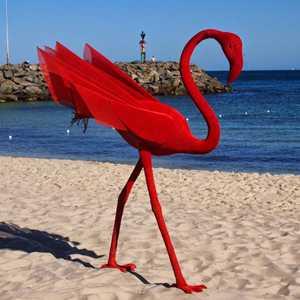 Red Flamingo Sculpture for Sculpture By the Sea Exhibition