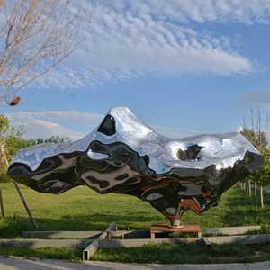 Mirror Polishing Stainless Steel Rock Sculpture