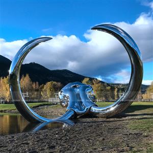 Mirror Stainless Steel Contemporary Sculpture