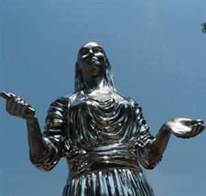 Mirroring Stainless Steel Cast Witch Sculpture for Lewis Square in Ireland