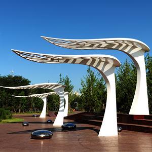 Stainless Steel Canopy, shaped stainless steel artistic facade