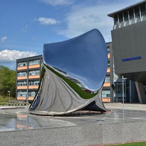Mirror Stainless Steel Heart Statue of University of Žilina, Slovakia
