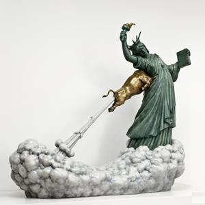 Commission artwork bronze statue sculpture | Liberty and bull