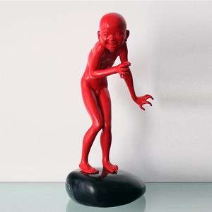 Bronze contemporary sculpture, Bronze Painted Red sculpture