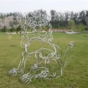 Stainless Steel Pipe Sculpture Outdoor Decoration Tiger Sculpture