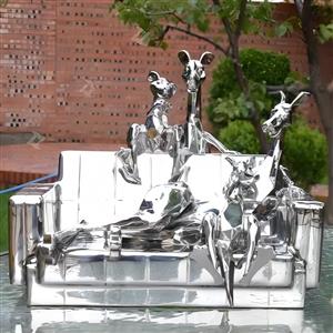 Mirror Polished Stainless Steel Cartoon Figure Decorative Sculpture