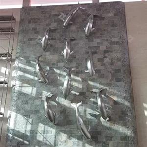 Matte Surface Stainless Steel Dolphin Sculpture