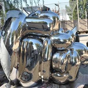 3M High Mirror Polished Stainless Steel Falling Stone Artwork