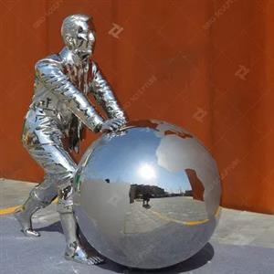 Outdoor Stainless Steel Statue Mirror Polished Modern Metal Statue for Garden