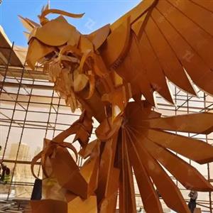 Large Outdoor Bronze Falcon Sculpture Hand Forging Modern Style
