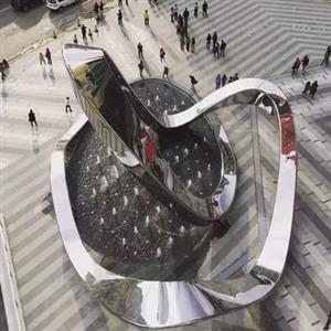 Polished Modern Stainless Steel Sculpture For Square Decoration