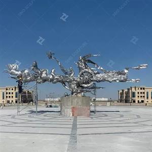 Large Outdoor Cast Metal Sculptures , Stainless Steel Urban Art Sculpture