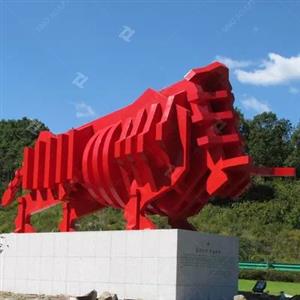 Large Outdoor Spray Painted Steel Cow Metal Sculpture For Decoration By Highway