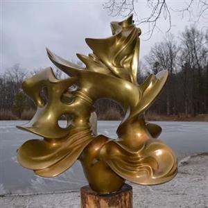 1m Height Casting Bronze Statue Sun Wheel Modern Style
