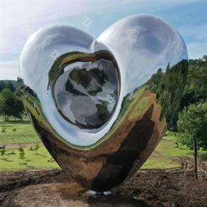 Love Me Large Outdoor Stainless Steel Sculpture Mirror Polished