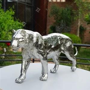 Mirror-Polished Stainless Steel Cast Tiger Animal Sculpture