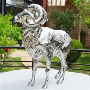 Small Sheep Garden Statue, Outdoor Metal Sheep Sculpture With Surface Electrolysis