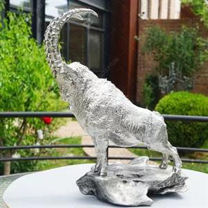 Contemporary Metal Garden Sculptures, Metal Goat Statue For Outdoor Decoration