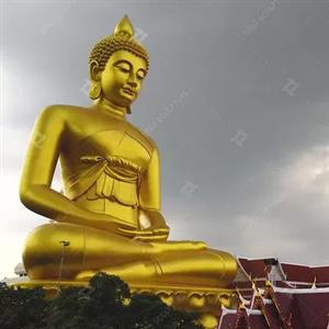 Modern Spray Paint Big Outdoor Buddha Statue, Thailand Golden Buddha Statue