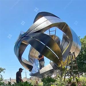 Custom Stainless Steel Sphere Sculpture With Matte Surface For Outdoor Decoration