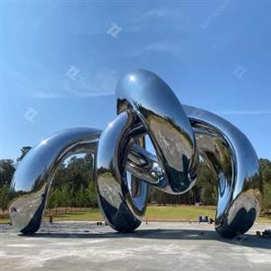 Large Outdoor Stainless Steel Sculpture With Highly Mirror Polished Finish