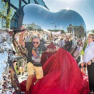 3.5M High Mirror Stainless Steel Sculpture Heart  Hand Forging