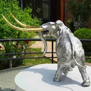 Electrolysis Effect Stainless Steel Howling Elephant Sculpture for collection