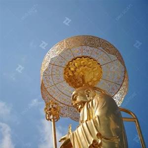 Outdoor Decor Bronze Buddha Statue Gold Leaf Ksitigarbha Bodhisattva Statue