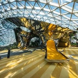High Mirror Polished Stainless Steel Sculpture Discovery Slides In Singapore