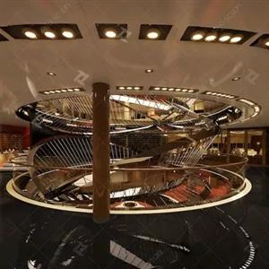 Mirror Polished Stainless Steel Atrium Sculpture For Yacht decoration